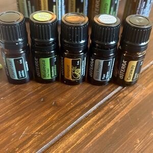 Doterra Essential Oil 5ml Bottles with Green and Gold Labels